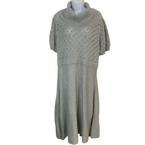 JESSICA HOWARD Open Knit Top Fit & Flare Cowl Neck Dress